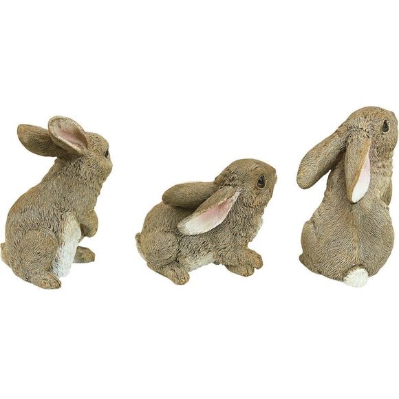 Design Toscano The Bunny Den, Garden Rabbit Statue: Set of Three - Picture 4 of 6